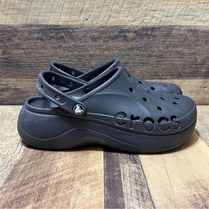 Crocs Baya Platform Clog Sandals Triple Black Size 10 Women